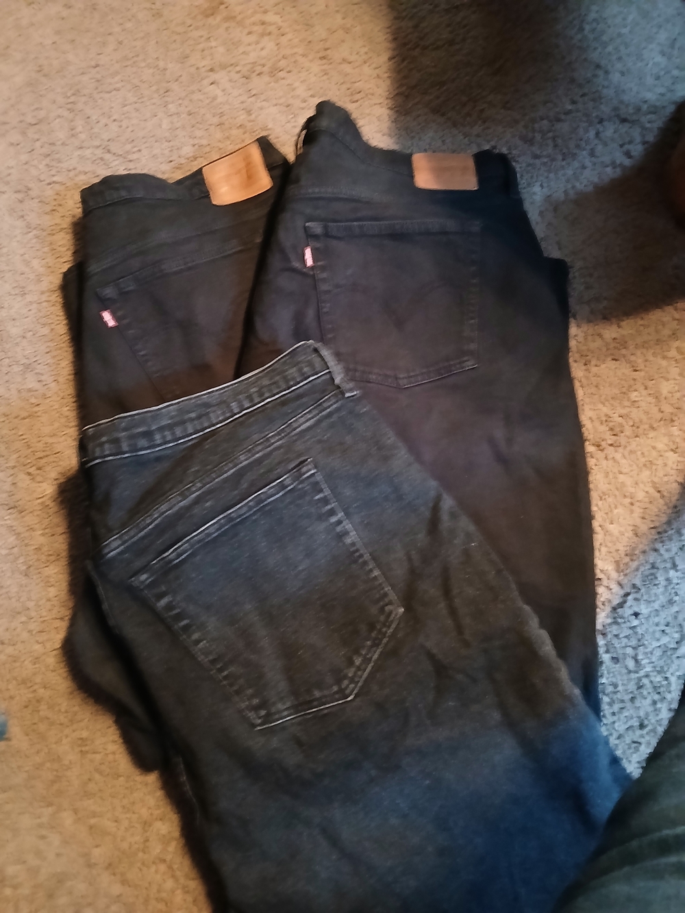 Abercrombie & Fitch Straight Black Denim Jeans & 2 Levi Button Fly Size 22
